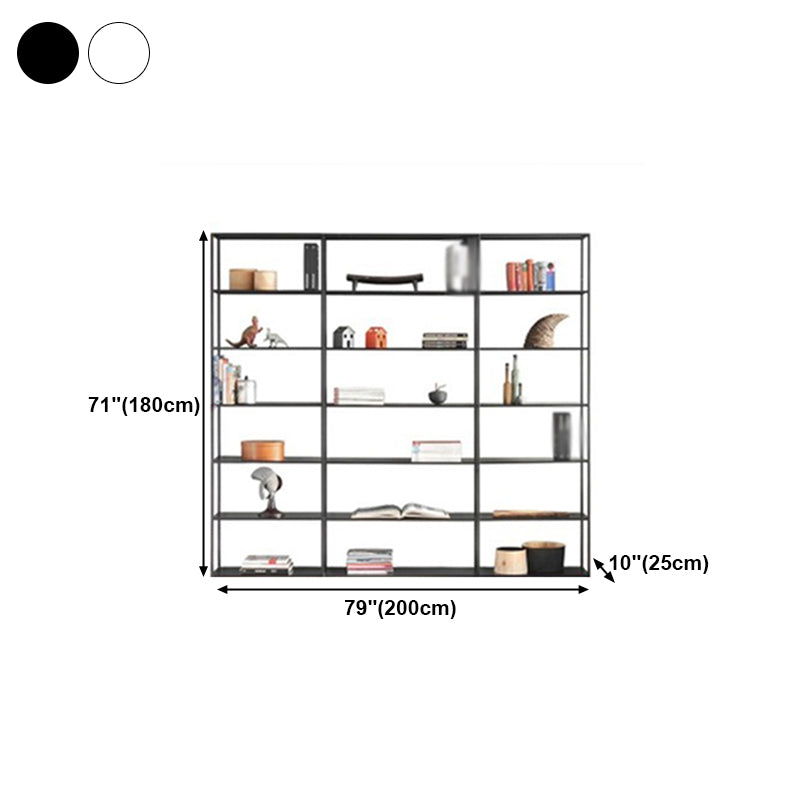 Metal Bookcase Minimalist Book Shelf with Rectangular Shelves Clearhalo 'Bookcases' 'furn' 'furn_bookcases' 'Furniture' 'furniture_bookcases' 'kitchen' 'kitchen_bookcases' 'Living Room Furniture' 'Office Furniture' 4670819