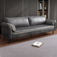 Faux Leather Cushions Sofa 3-Seat 30.7" High Square Arm Loveseat 55"L x 31"W x 26"H Dark Gray Clearhalo 'furn' 'furn_sofas' 'Furniture' 'furniture_sofas' 'kitchen' 'kitchen_sofas' 'Living Room Furniture' 'Sofa' 'sofas' 4670821