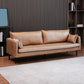 Faux Leather Cushions Sofa 3-Seat 30.7" High Square Arm Loveseat Brown Clearhalo 'furn' 'furn_sofas' 'Furniture' 'furniture_sofas' 'kitchen' 'kitchen_sofas' 'Living Room Furniture' 'Sofa' 'sofas' 4670823