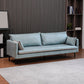 Faux Leather Cushions Sofa 3-Seat 30.7" High Square Arm Loveseat Mint Green Clearhalo 'furn' 'furn_sofas' 'Furniture' 'furniture_sofas' 'kitchen' 'kitchen_sofas' 'Living Room Furniture' 'Sofa' 'sofas' 4670824