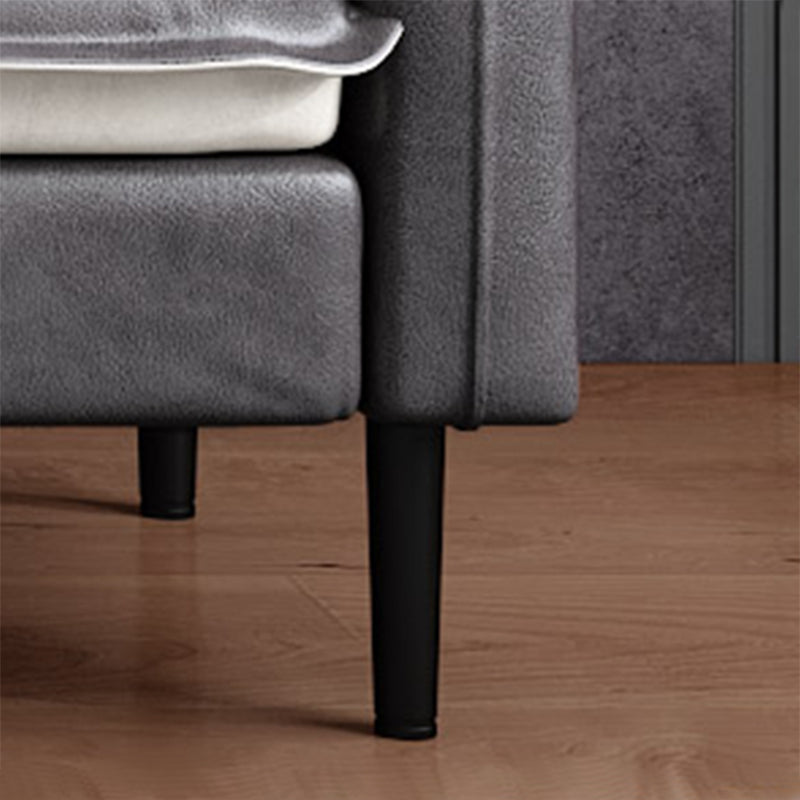 Faux Leather Cushions Sofa 3-Seat 30.7" High Square Arm Loveseat Clearhalo 'furn' 'furn_sofas' 'Furniture' 'furniture_sofas' 'kitchen' 'kitchen_sofas' 'Living Room Furniture' 'Sofa' 'sofas' 4670828