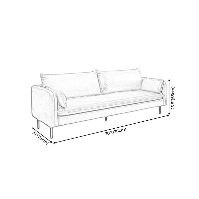 Faux Leather Cushions Sofa 3-Seat 30.7" High Square Arm Loveseat Clearhalo 'furn' 'furn_sofas' 'Furniture' 'furniture_sofas' 'kitchen' 'kitchen_sofas' 'Living Room Furniture' 'Sofa' 'sofas' 4670832