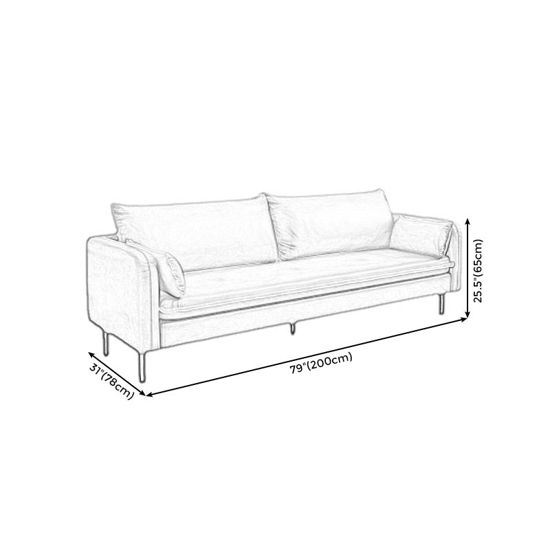 Faux Leather Cushions Sofa 3-Seat 30.7" High Square Arm Loveseat Clearhalo 'furn' 'furn_sofas' 'Furniture' 'furniture_sofas' 'kitchen' 'kitchen_sofas' 'Living Room Furniture' 'Sofa' 'sofas' 4670833