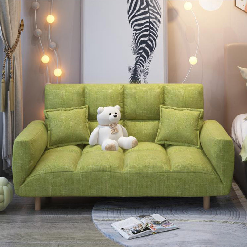 Modern Fabric Square Arm Sofa Standard Biscuit Back 4 Wood Legs Sofa Green Clearhalo 'Furniture' 'furniture_sofas' 'kitchen' 'kitchen_sofas' 'Living Room Furniture' 'Sofa' 'sofas' 4670840