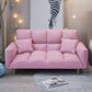 Modern Fabric Square Arm Sofa Standard Biscuit Back 4 Wood Legs Sofa Pink Clearhalo 'Furniture' 'furniture_sofas' 'kitchen' 'kitchen_sofas' 'Living Room Furniture' 'Sofa' 'sofas' 4670841