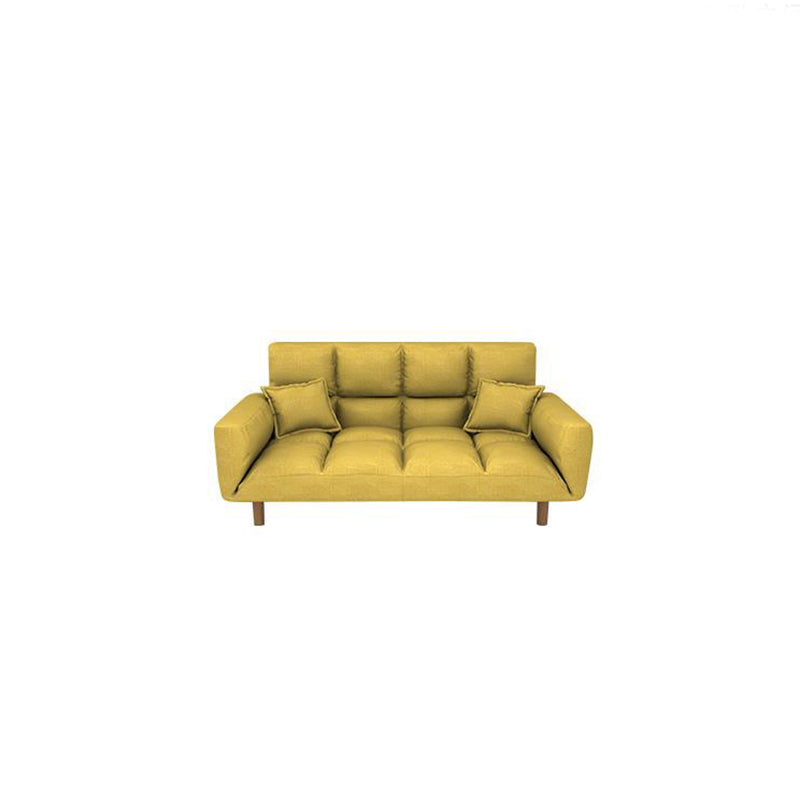 Modern Fabric Square Arm Sofa Standard Biscuit Back 4 Wood Legs Sofa Clearhalo 'Furniture' 'furniture_sofas' 'kitchen' 'kitchen_sofas' 'Living Room Furniture' 'Sofa' 'sofas' 4670845