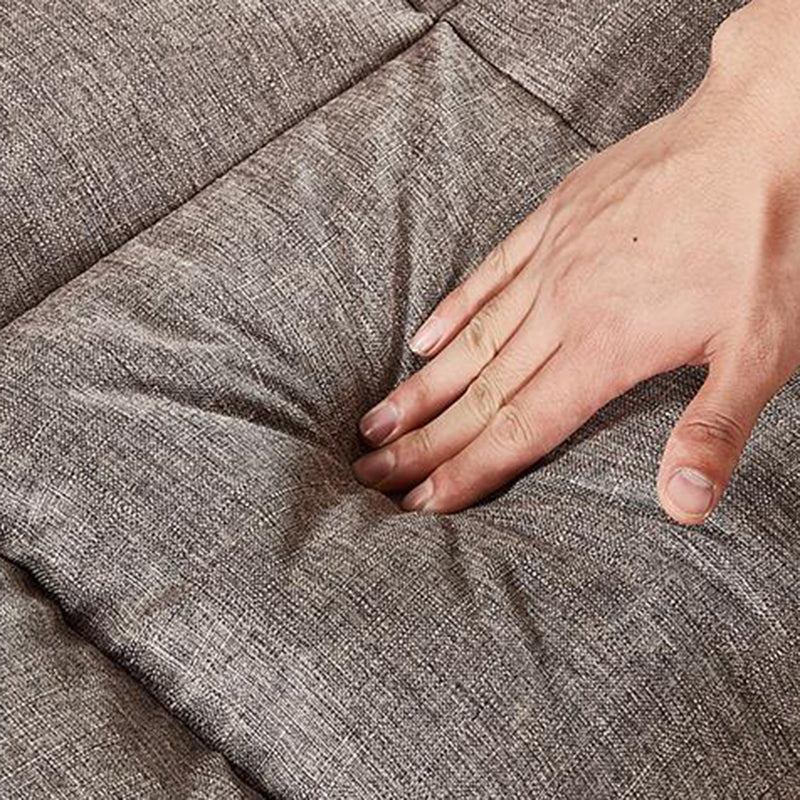 Modern Fabric Square Arm Sofa Standard Biscuit Back 4 Wood Legs Sofa Clearhalo 'Furniture' 'furniture_sofas' 'kitchen' 'kitchen_sofas' 'Living Room Furniture' 'Sofa' 'sofas' 4670847