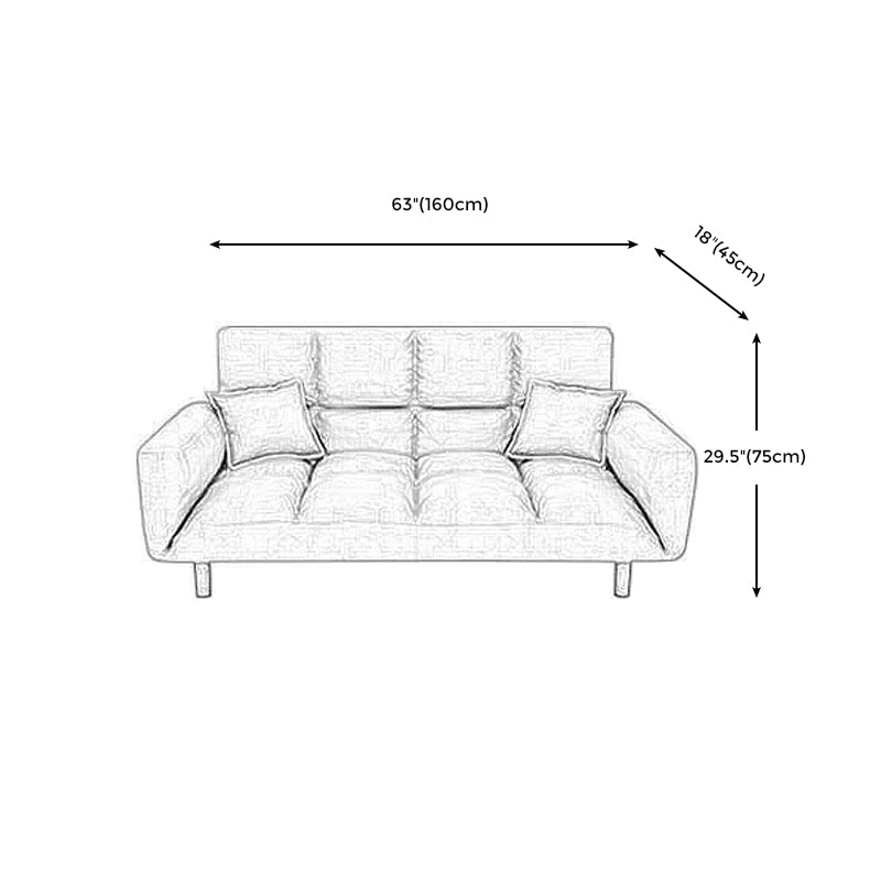 Modern Fabric Square Arm Sofa Standard Biscuit Back 4 Wood Legs Sofa Clearhalo 'Furniture' 'furniture_sofas' 'kitchen' 'kitchen_sofas' 'Living Room Furniture' 'Sofa' 'sofas' 4670853