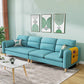 4-Seater Square Arm Sofa 92.1"/106.3" Wide Cushions Extra Long Slipcovered Sofa Sky Blue Clearhalo 'furn' 'furn_sofas' 'Furniture' 'furniture_sofas' 'kitchen' 'kitchen_sofas' 'Living Room Furniture' 'Sofa' 'sofas' 4670854