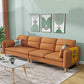 4-Seater Square Arm Sofa 92.1"/106.3" Wide Cushions Extra Long Slipcovered Sofa Orange-Red Clearhalo 'furn' 'furn_sofas' 'Furniture' 'furniture_sofas' 'kitchen' 'kitchen_sofas' 'Living Room Furniture' 'Sofa' 'sofas' 4670855