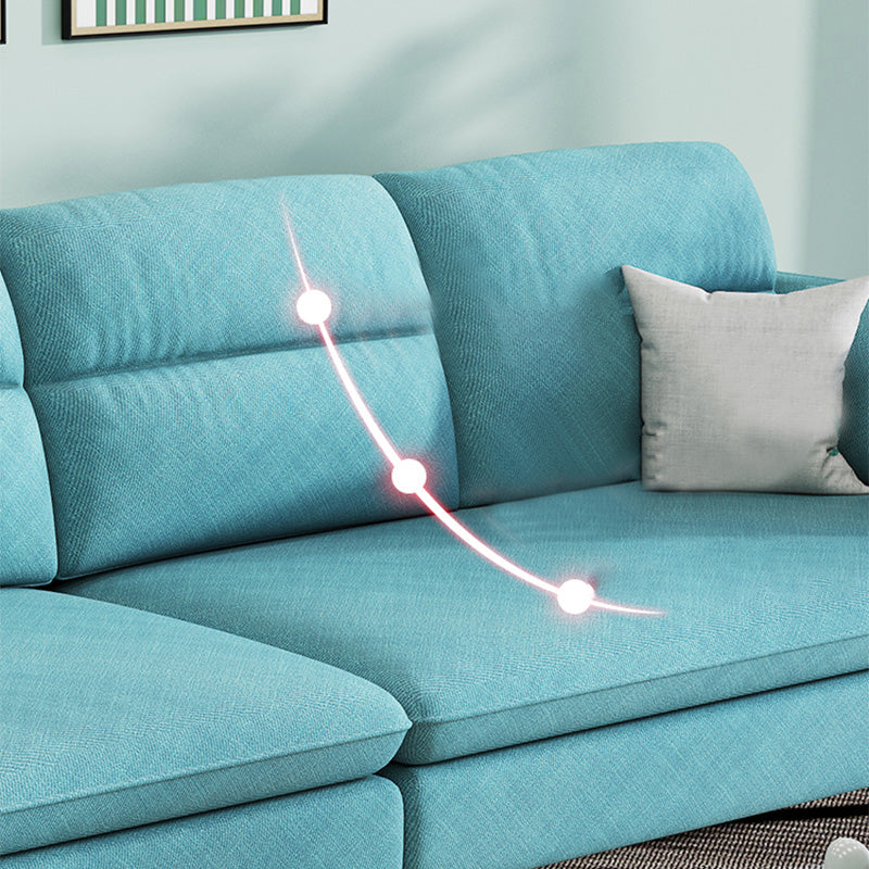 4-Seater Square Arm Sofa 92.1"/106.3" Wide Cushions Extra Long Slipcovered Sofa Clearhalo 'furn' 'furn_sofas' 'Furniture' 'furniture_sofas' 'kitchen' 'kitchen_sofas' 'Living Room Furniture' 'Sofa' 'sofas' 4670863