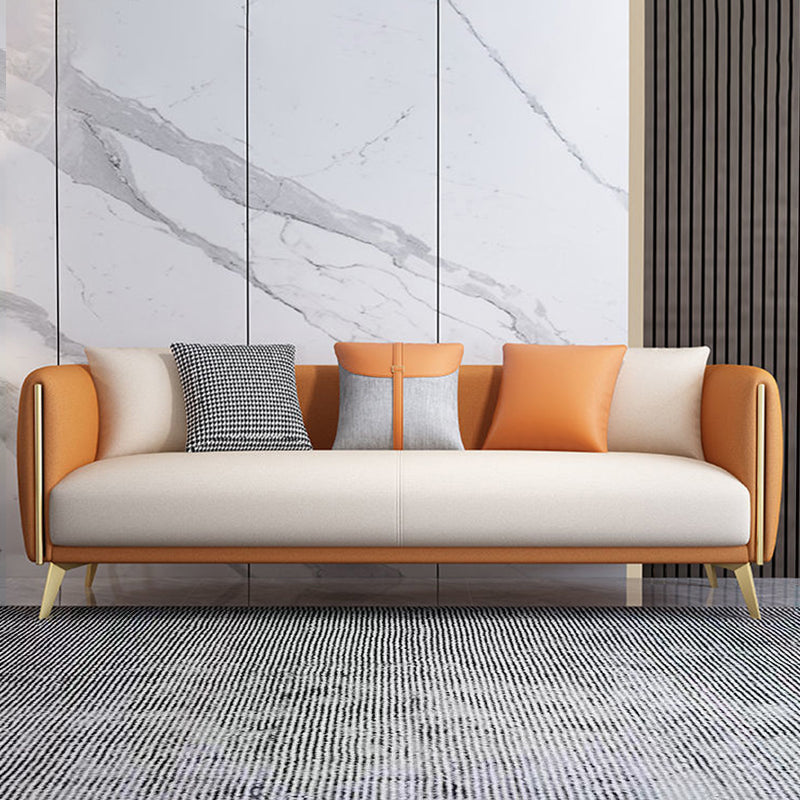 3/4 Seater Sofa Chaise Hair Pin Legs sofa for Home Bonus Room Orange Clearhalo 'furn' 'furn_sofas' 'Furniture' 'furniture_sofas' 'kitchen' 'kitchen_sofas' 'Living Room Furniture' 'Sofa' 'sofas' 4670871