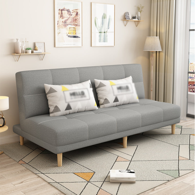 Armless Settee 27.55" W Modern Convertible Sleeper Sofa for Living Room Light Gray Clearhalo 'furn' 'furn_sofas' 'Furniture' 'furniture_sofas' 'kitchen' 'kitchen_sofas' 'Living Room Furniture' 'Sofa' 'sofas' 4670892