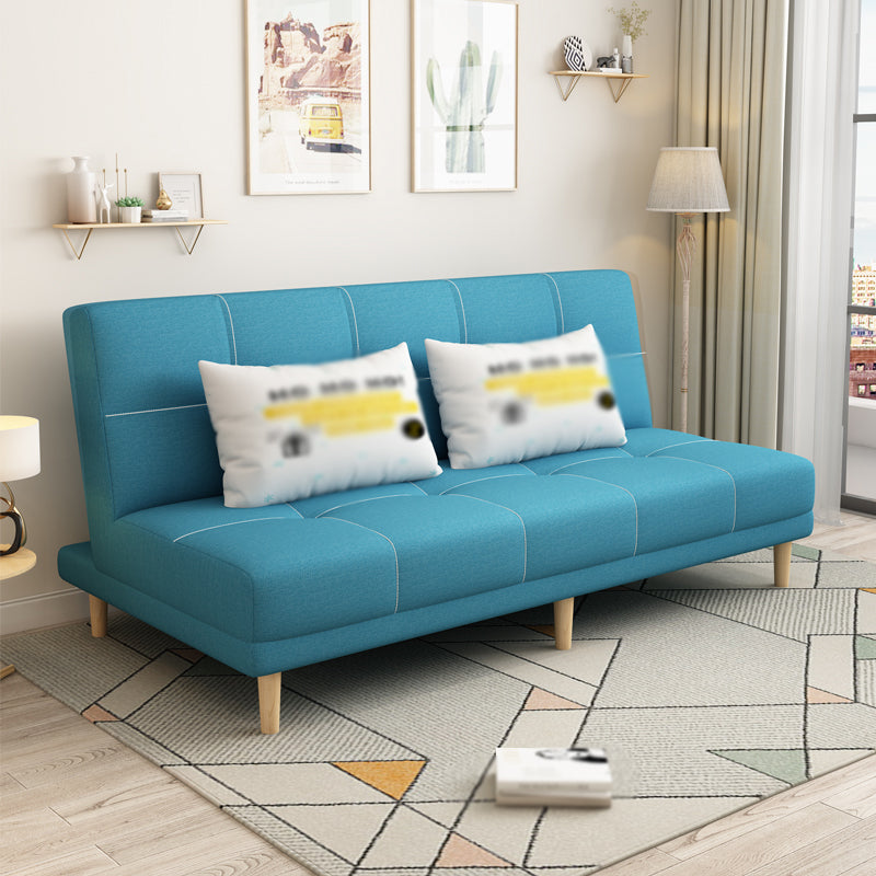 Armless Settee 27.55" W Modern Convertible Sleeper Sofa for Living Room Sky Blue Clearhalo 'furn' 'furn_sofas' 'Furniture' 'furniture_sofas' 'kitchen' 'kitchen_sofas' 'Living Room Furniture' 'Sofa' 'sofas' 4670893