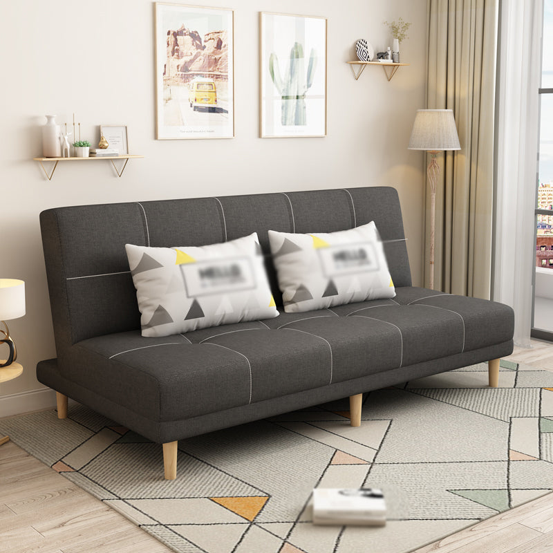 Armless Settee 27.55" W Modern Convertible Sleeper Sofa for Living Room Dark Gray Clearhalo 'furn' 'furn_sofas' 'Furniture' 'furniture_sofas' 'kitchen' 'kitchen_sofas' 'Living Room Furniture' 'Sofa' 'sofas' 4670894