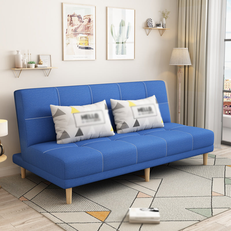 Armless Settee 27.55" W Modern Convertible Sleeper Sofa for Living Room Dark Blue Clearhalo 'furn' 'furn_sofas' 'Furniture' 'furniture_sofas' 'kitchen' 'kitchen_sofas' 'Living Room Furniture' 'Sofa' 'sofas' 4670897