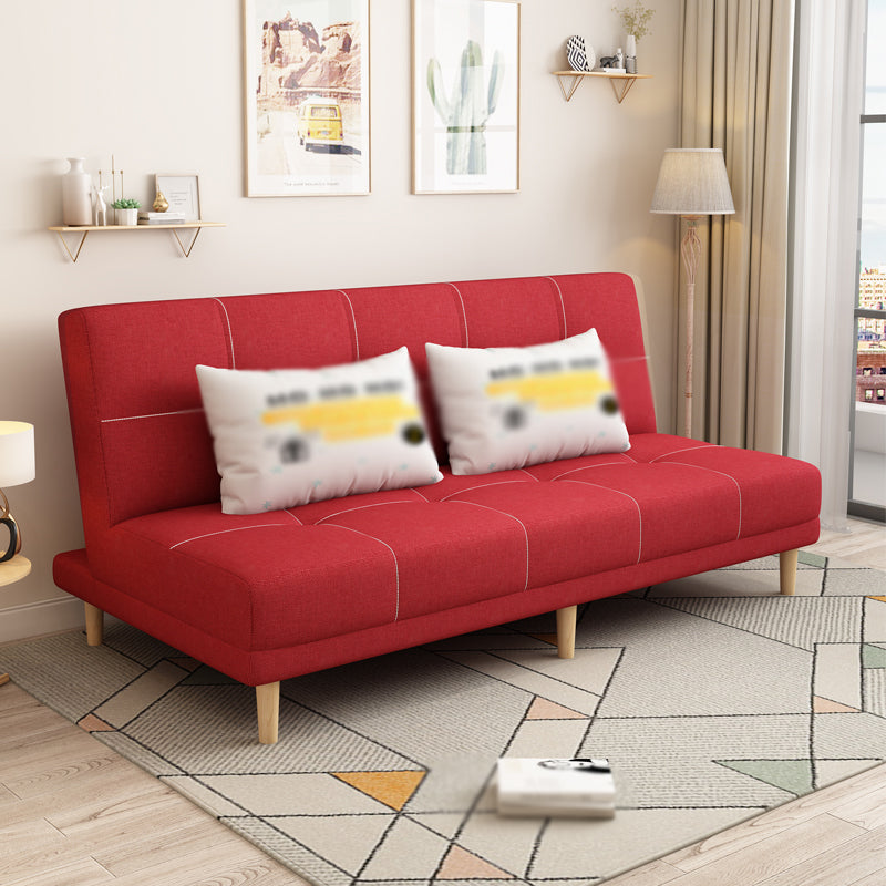 Armless Settee 27.55" W Modern Convertible Sleeper Sofa for Living Room Red Clearhalo 'furn' 'furn_sofas' 'Furniture' 'furniture_sofas' 'kitchen' 'kitchen_sofas' 'Living Room Furniture' 'Sofa' 'sofas' 4670898