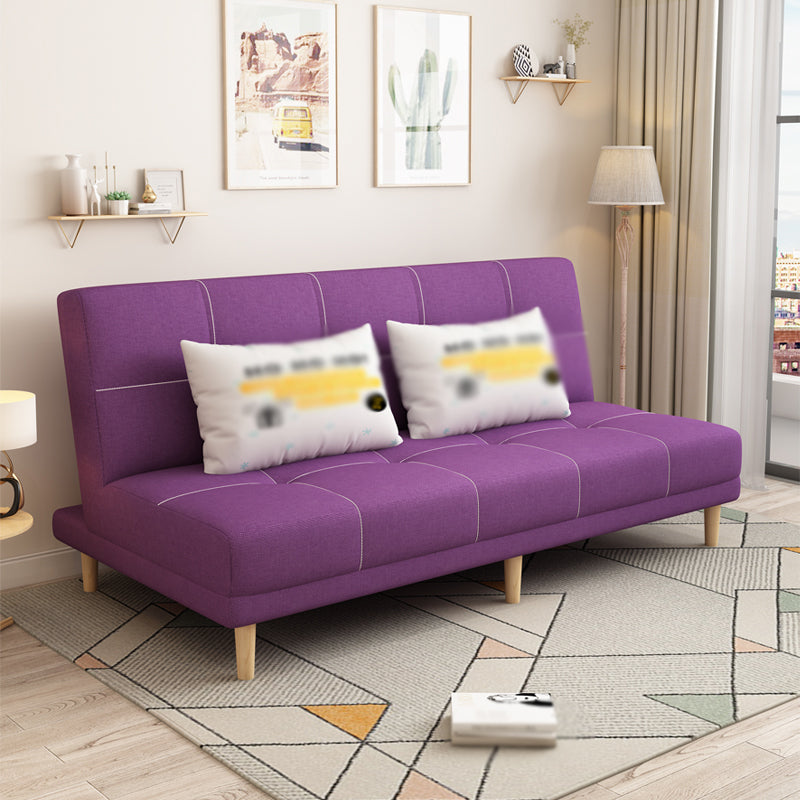 Armless Settee 27.55" W Modern Convertible Sleeper Sofa for Living Room Purple Clearhalo 'furn' 'furn_sofas' 'Furniture' 'furniture_sofas' 'kitchen' 'kitchen_sofas' 'Living Room Furniture' 'Sofa' 'sofas' 4670900