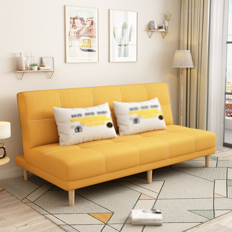 Armless Settee 27.55" W Modern Convertible Sleeper Sofa for Living Room Yellow Clearhalo 'furn' 'furn_sofas' 'Furniture' 'furniture_sofas' 'kitchen' 'kitchen_sofas' 'Living Room Furniture' 'Sofa' 'sofas' 4670906