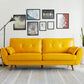 Contemporary Faux Leather Sofa Flared Arm Button-tufted Loose Back Sofa for Living Room 73"L x 33"W x 33.5"H Yellow Clearhalo 'furn' 'furn_sofas' 'Furniture' 'furniture_sofas' 'kitchen' 'kitchen_sofas' 'Living Room Furniture' 'Sofa' 'sofas' 4670914