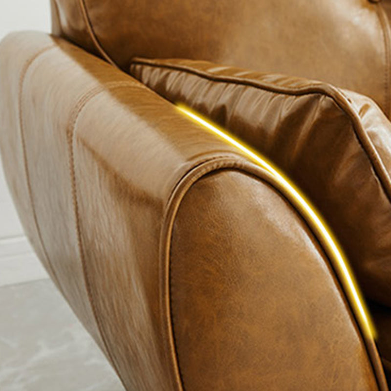 Contemporary Faux Leather Sofa Flared Arm Button-tufted Loose Back Sofa for Living Room Clearhalo 'furn' 'furn_sofas' 'Furniture' 'furniture_sofas' 'kitchen' 'kitchen_sofas' 'Living Room Furniture' 'Sofa' 'sofas' 4670921