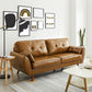Contemporary Faux Leather Sofa Flared Arm Button-tufted Loose Back Sofa for Living Room Brown Clearhalo 'furn' 'furn_sofas' 'Furniture' 'furniture_sofas' 'kitchen' 'kitchen_sofas' 'Living Room Furniture' 'Sofa' 'sofas' 4670924