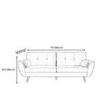Contemporary Faux Leather Sofa Flared Arm Button-tufted Loose Back Sofa for Living Room Clearhalo 'furn' 'furn_sofas' 'Furniture' 'furniture_sofas' 'kitchen' 'kitchen_sofas' 'Living Room Furniture' 'Sofa' 'sofas' 4670926