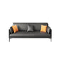 32.28" H Scandinavian Standard Square Arm Sofa with Pillow Back in Brown Finish 61"L x 33"W x 32"H Clearhalo 'furn' 'furn_sofas' 'Furniture' 'furniture_sofas' 'kitchen' 'kitchen_sofas' 'Living Room Furniture' 'Sofa' 'sofas' 4670934