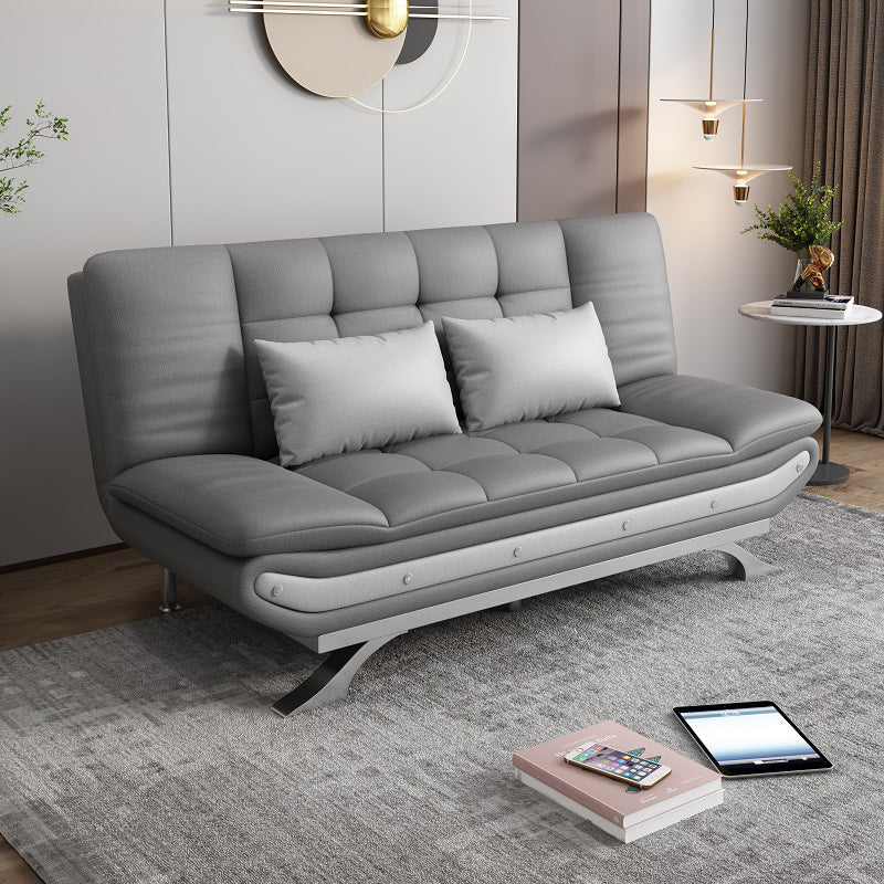 Modern Armless Sofa Faux Leather 35"W Modern Sofa for Living Room Dark Gray Clearhalo 'furn' 'furn_sofas' 'Furniture' 'furniture_sofas' 'kitchen' 'kitchen_sofas' 'Living Room Furniture' 'Sofa' 'sofas' 4670960