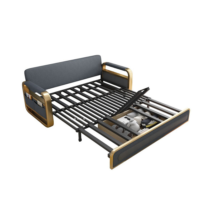 Convertible Futon Sofa Bed Tight Back Faux Leather Settee Loveseat Clearhalo 'furn' 'furn_sofas' 'Furniture' 'furniture_sofas' 'kitchen' 'kitchen_sofas' 'Living Room Furniture' 'Sofa' 'sofas' 4670994