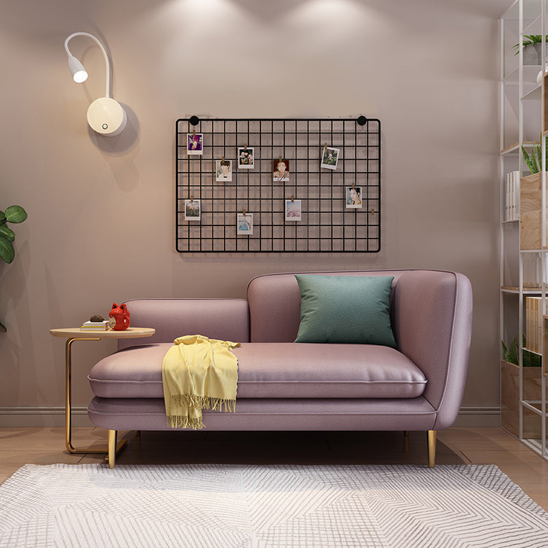 Linen/faux Leather Modern Sofa 31"W Square Arm Tight Back Sofa for Living Room 63"L x 31"W x 28"H Pink Faux Leather Clearhalo 'furn' 'furn_sofas' 'Furniture' 'furniture_sofas' 'kitchen' 'kitchen_sofas' 'Living Room Furniture' 'Sofa' 'sofas' 4671013