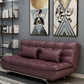 Armless 38"High Faux Leather Convertible Biscuit Back Sofa. Living Room Purple Clearhalo 'furn' 'furn_sofas' 'Furniture' 'furniture_sofas' 'kitchen' 'kitchen_sofas' 'Living Room Furniture' 'Sofa' 'sofas' 4671022