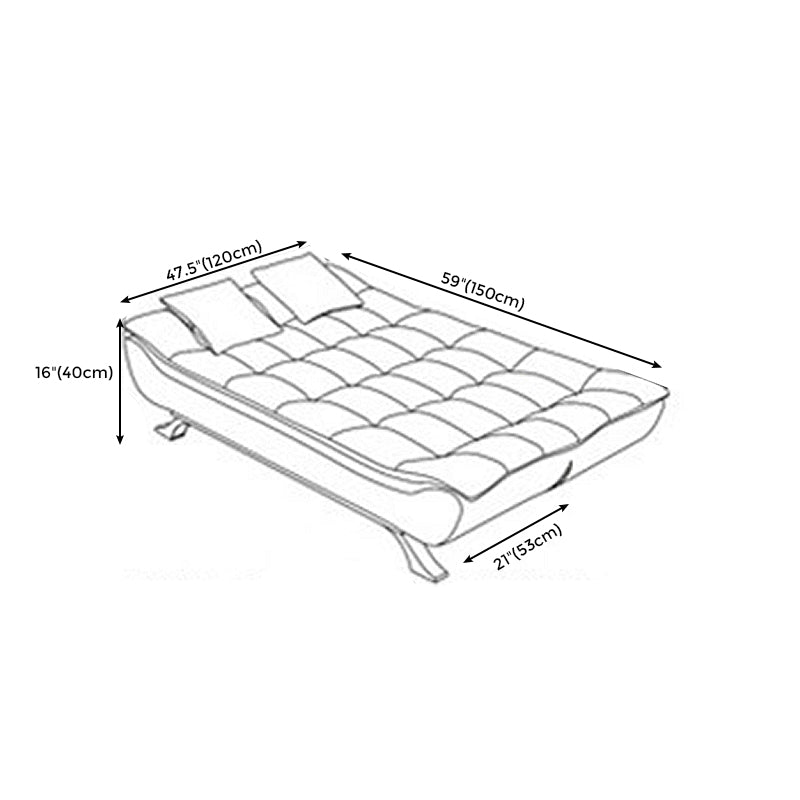 Armless 38"High Faux Leather Convertible Biscuit Back Sofa. Living Room Clearhalo 'furn' 'furn_sofas' 'Furniture' 'furniture_sofas' 'kitchen' 'kitchen_sofas' 'Living Room Furniture' 'Sofa' 'sofas' 4671025