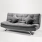 74.80" W √ó 33.46" D √ó 35.43" H Biscuit Back Velvet Armless Sofa with Foldable Grey Clearhalo 'furn' 'furn_sofas' 'Furniture' 'furniture_sofas' 'kitchen' 'kitchen_sofas' 'Living Room Furniture' 'Sofa' 'sofas' 4671034