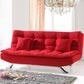 74.80" W √ó 33.46" D √ó 35.43" H Biscuit Back Velvet Armless Sofa with Foldable Red Clearhalo 'furn' 'furn_sofas' 'Furniture' 'furniture_sofas' 'kitchen' 'kitchen_sofas' 'Living Room Furniture' 'Sofa' 'sofas' 4671038
