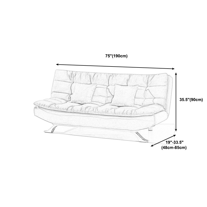 74.80" W √ó 33.46" D √ó 35.43" H Biscuit Back Velvet Armless Sofa with Foldable Clearhalo 'furn' 'furn_sofas' 'Furniture' 'furniture_sofas' 'kitchen' 'kitchen_sofas' 'Living Room Furniture' 'Sofa' 'sofas' 4671040