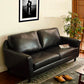 Transitional Faux Leather Flared Arm Sofa with 2 Pillows for Living Room Black Clearhalo 'furn' 'furn_sofas' 'Furniture' 'furniture_sofas' 'kitchen' 'kitchen_sofas' 'Living Room Furniture' 'Sofa' 'sofas' 4671041