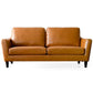 Transitional Faux Leather Flared Arm Sofa with 2 Pillows for Living Room 59"L x 33.5"W x 30"H Coffee Clearhalo 'furn' 'furn_sofas' 'Furniture' 'furniture_sofas' 'kitchen' 'kitchen_sofas' 'Living Room Furniture' 'Sofa' 'sofas' 4671045