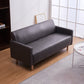 Modern 4 Wood Legs Standard Sofa Square Arm Sofa for Living Room Dark Gray 27.5"H x 51"L x 24"W Clearhalo 'Furniture' 'furniture_sofas' 'kitchen' 'kitchen_sofas' 'Living Room Furniture' 'Sofa' 'sofas' 4671052