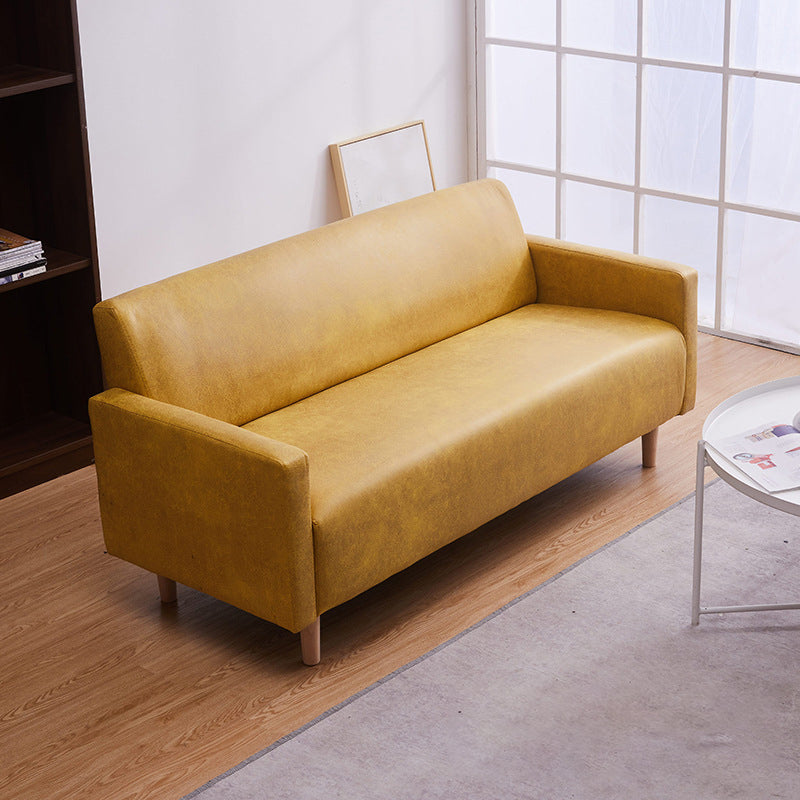 Modern 4 Wood Legs Standard Sofa Square Arm Sofa for Living Room Yellow Clearhalo 'Furniture' 'furniture_sofas' 'kitchen' 'kitchen_sofas' 'Living Room Furniture' 'Sofa' 'sofas' 4671054