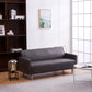 Modern 4 Wood Legs Standard Sofa Square Arm Sofa for Living Room Dark Gray 27.5"H x 59"L x 24"W Clearhalo 'Furniture' 'furniture_sofas' 'kitchen' 'kitchen_sofas' 'Living Room Furniture' 'Sofa' 'sofas' 4671055