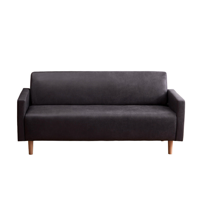Modern 4 Wood Legs Standard Sofa Square Arm Sofa for Living Room Dark Gray 28"H x 43"L x 24"W Clearhalo 'Furniture' 'furniture_sofas' 'kitchen' 'kitchen_sofas' 'Living Room Furniture' 'Sofa' 'sofas' 4671059