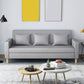 3-Seater Square Arm Sofa Scandinavian 59.06"/70.87" Linen Sofa with Pillows 59"L x 25"W x 28"H Light Gray Clearhalo 'furn' 'furn_sofas' 'Furniture' 'furniture_sofas' 'kitchen' 'kitchen_sofas' 'Living Room Furniture' 'Sofa' 'sofas' 4671073