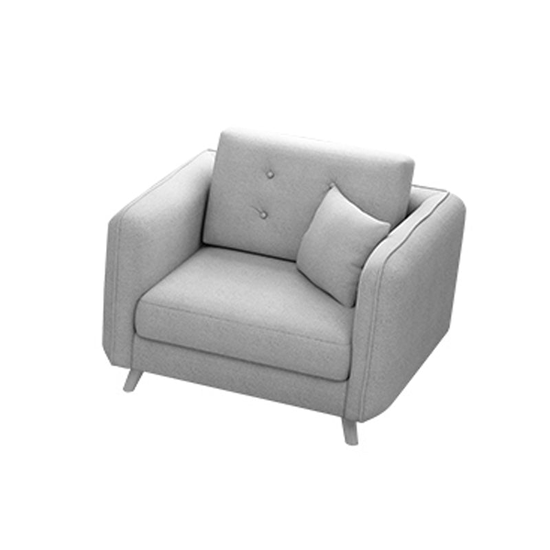 27.56" H Scandinavian Standard Square Arm Sofa With Loose Back, Brown 33.5"L x 33.5"W x 27.56"H Clearhalo 'furn' 'furn_sofas' 'Furniture' 'furniture_sofas' 'kitchen' 'kitchen_sofas' 'Living Room Furniture' 'Sofa' 'sofas' 4671090