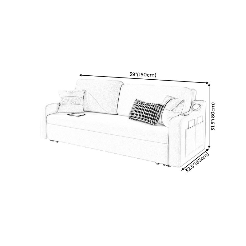 Convertible Sofa Bed with Storage Velvet Sloped Arm Futon Sofa Bed Clearhalo 'furn' 'furn_sofas' 'Furniture' 'furniture_sofas' 'kitchen' 'kitchen_sofas' 'Living Room Furniture' 'Sofa' 'sofas' 4671109