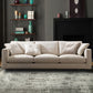 Square Armrest Latex/sponge Upholstery Filled Wood Base Off-white Rectangular Sofa 94.5"L x 35"W x 27"H Sponge Clearhalo 'furn' 'furn_sofas' 'Furniture' 'furniture_sofas' 'kitchen' 'kitchen_sofas' 'Living Room Furniture' 'Sofa' 'sofas' 4671114