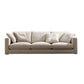 Square Armrest Latex/sponge Upholstery Filled Wood Base Off-white Rectangular Sofa 83"L x 35"W x 27"H Sponge Clearhalo 'furn' 'furn_sofas' 'Furniture' 'furniture_sofas' 'kitchen' 'kitchen_sofas' 'Living Room Furniture' 'Sofa' 'sofas' 4671119