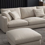 Square Armrest Latex/sponge Upholstery Filled Wood Base Off-white Rectangular Sofa Clearhalo 'furn' 'furn_sofas' 'Furniture' 'furniture_sofas' 'kitchen' 'kitchen_sofas' 'Living Room Furniture' 'Sofa' 'sofas' 4671120
