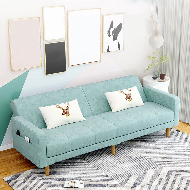 Contemporary Convertible Footrest Stool Sofa Bed with Storage and Square Arms Mint Green Clearhalo 'furn' 'furn_sofas' 'Furniture' 'furniture_sofas' 'kitchen' 'kitchen_sofas' 'Living Room Furniture' 'Sofa' 'sofas' 4671138