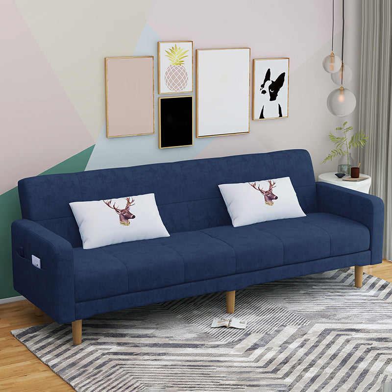 Contemporary Convertible Footrest Stool Sofa Bed with Storage and Square Arms Dark Blue Clearhalo 'furn' 'furn_sofas' 'Furniture' 'furniture_sofas' 'kitchen' 'kitchen_sofas' 'Living Room Furniture' 'Sofa' 'sofas' 4671142